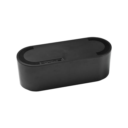 D-Line Small Black Cable Tidy Unit cable management box with click-lock lid