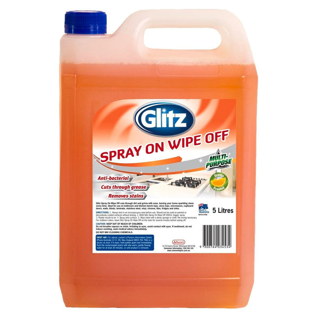 Packshot of Glitz Spray On Wipe Off Multi Surface Cleaner 5L