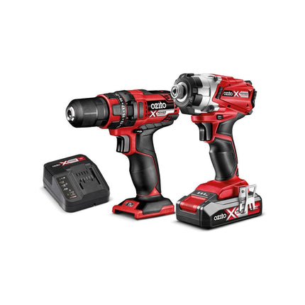 Packshot of Ozito PXC 18V Cordless Drill & Impact Driver Combo Kit