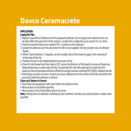 Davco Ceramacrete Cement Base Tile Adhesive 5kg (4)
