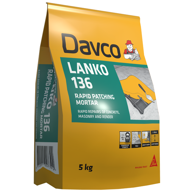 Davco Lanko 136 Rapid Patching Mortar 5kg bag