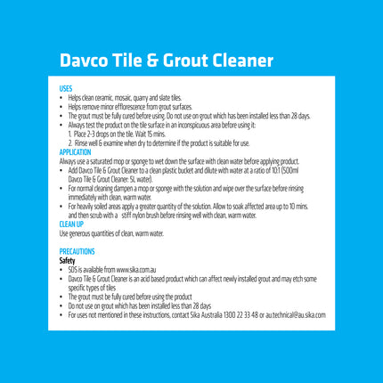 Davco Tile & Grout Cleaner – 1L Removes Tough Stains (3)