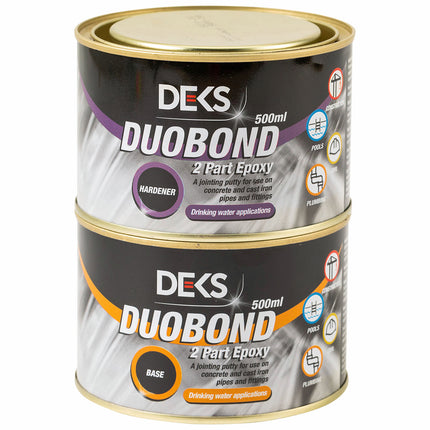 Deks Duo Bond two-part epoxy jointing putty compound 1L kit with two 500ml tins