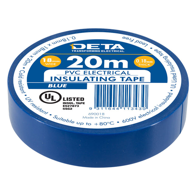 DETA blue insulation PVC tape 18mm x 20m roll