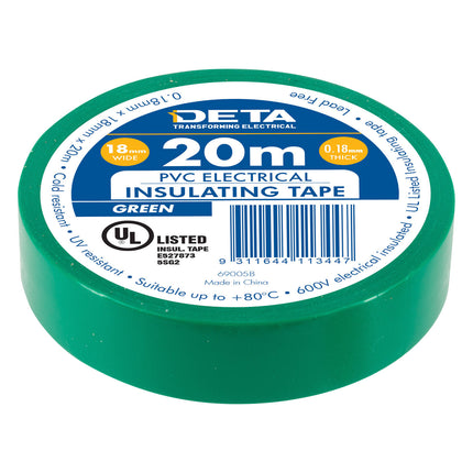 DETA green insulation PVC tape, 18mm x 20m roll