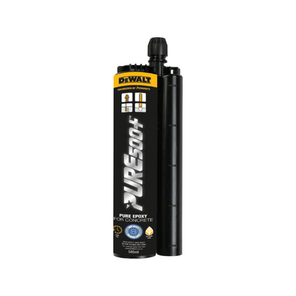 DeWalt PURE500+ 585ml epoxy chemical anchor cartridge