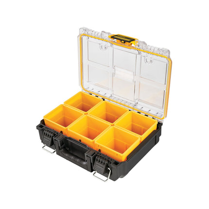 Dewalt ToughSystem 2.0 Half Width Deep Organiser with clear lid and six removable cups (3)
