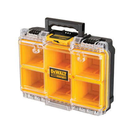 Dewalt ToughSystem 2.0 Half Width Deep Organiser with clear lid and six removable cups (4)