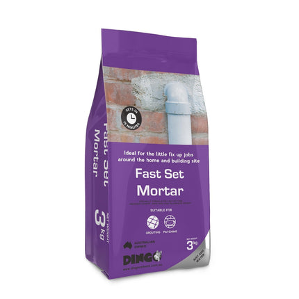 Dingo Fast Set Mortar 3kg bag, front of pack