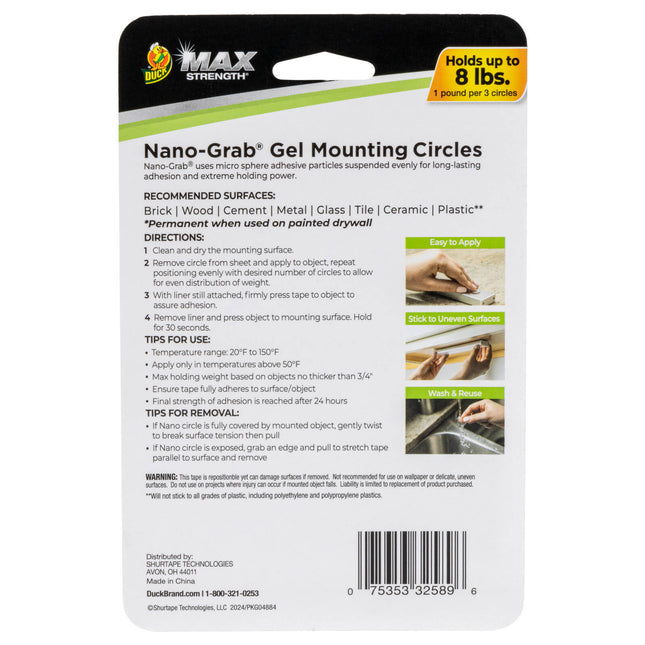 Duck Max Strength Nano Grab Mounting Circles 25mm x 25mm Clear (24 Pack) (2)