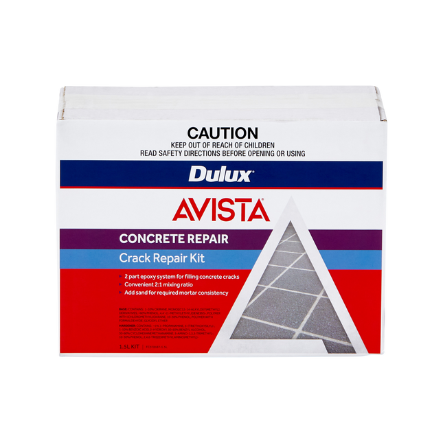 Dulux Avista Epoxy Concrete Crack Repair Kit 1.5L Part A and Part B