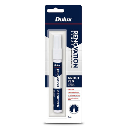Dulux Renovation Range Grout Pen White 7ml pen in retail packaging