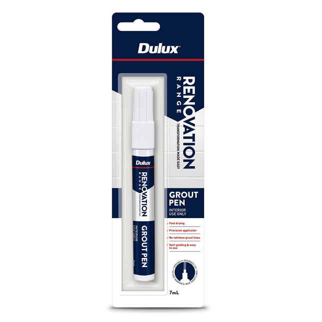 Dulux Renovation Range Grout Pen White 7ml pen in retail packaging