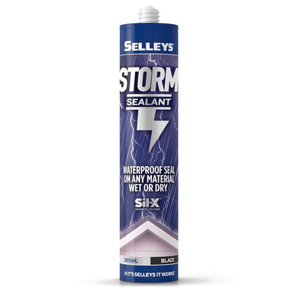 Selleys Storm Sealant [Black] Waterproof Any Material Wet or Dry Sil-X 290ml