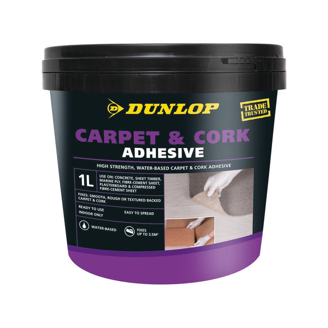Packshot of Dunlop Multipurpose Carpet & Cork Adhesive 1L