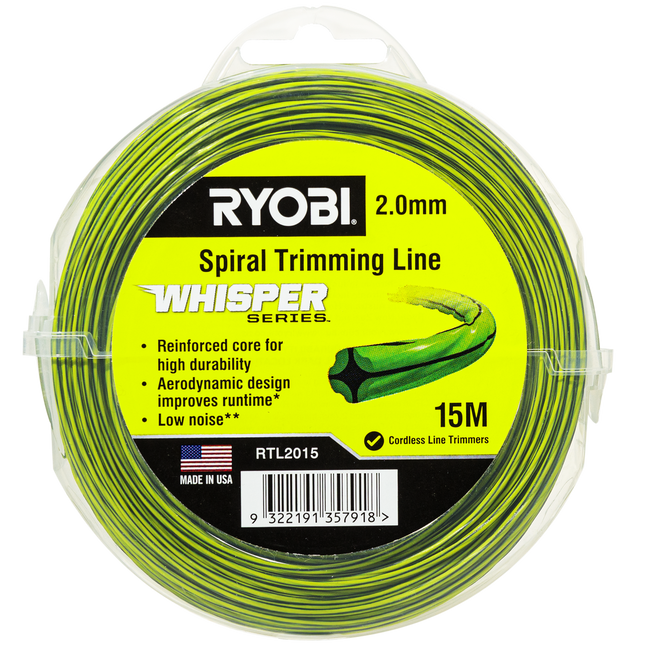Packshot of Ryobi Whisper Series Trimming Line 2mm x 15m