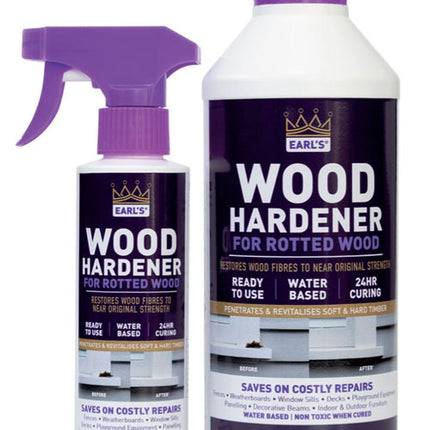 Earl’s Wood Hardener Water-Based Rotten Timber Consolidator (No VOC, Interior & Exterior)