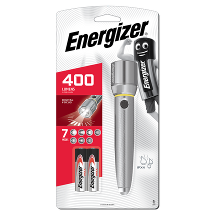 Energizer Vision HD Metal LED Torch 400 Lumen 2AA in silver (2)