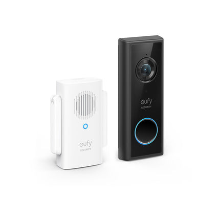Eufy black battery video doorbell with Wi-Fi mini repeater chime (2)
