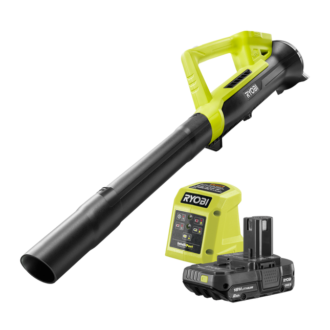 Packshot of Ryobi ONE+ 18V 200CFM Jet Blower Kit with 2Ah Battery