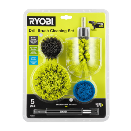 Packshot of Ryobi Drill Brush Set 5 Piece for Power Scrubbing