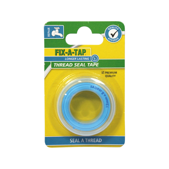 FIX-A-TAP Blue PTFE Thread Seal Tape Stops Thread Leaks 12mm x 8m (2)