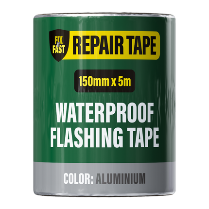 Fix-It-Fast Repair Tape 150mm x 5m aluminium butyl flashing tape roll