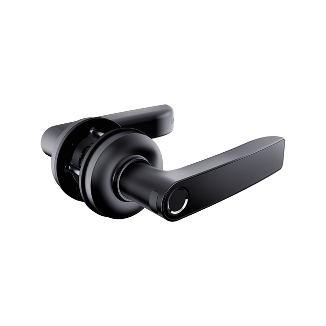 Gainsborough Liberty Smart Lever Lock in Matte Black with fingerprint sensor