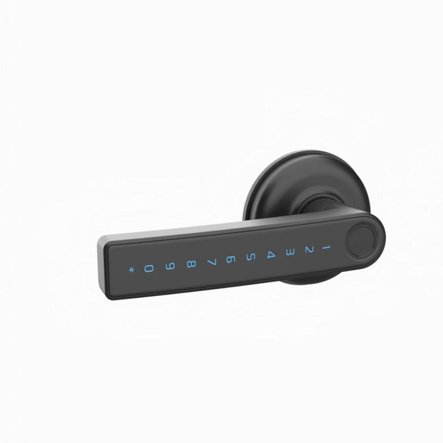 Gainsborough Mode Smart Lever Lock in Graphite finish with keypad and fingerprint sensor