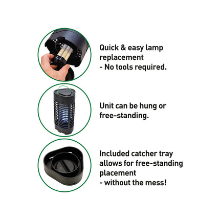 Gecko 13W Weatherproof Lantern Bug Zapper (Black) (3)