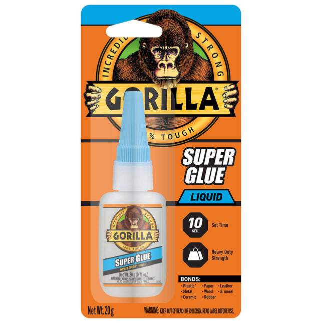 Gorilla Super Glue 20g bottle on front-of-pack card