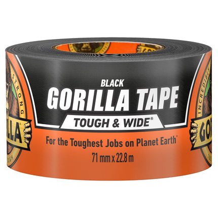Gorilla Tape Tough & Wide 73mm x 22.8m roll of black duct tape