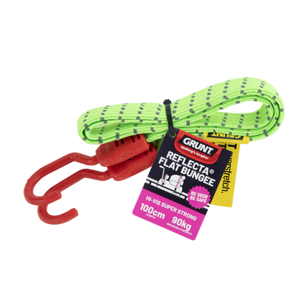 Grunt 1m Reflecta Flat Bungee Strap with reflective stripe