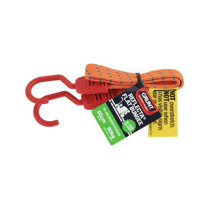 Grunt 60cm Reflecta Flat Bungee Strap in fluro fabric with reflective stripe