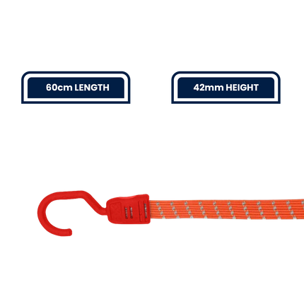 Grunt 60cm Reflecta Flat Bungee Strap in fluro fabric with reflective stripe (3)