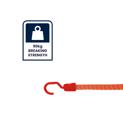 Grunt 80cm Reflecta Flat Bungee Strap in fluoro fabric with reflective stripe (4)