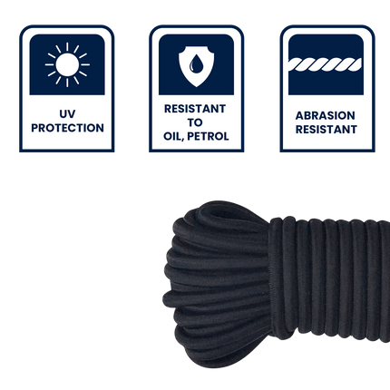 Grunt 4mm x 20m Black Shock Cord roll (3)