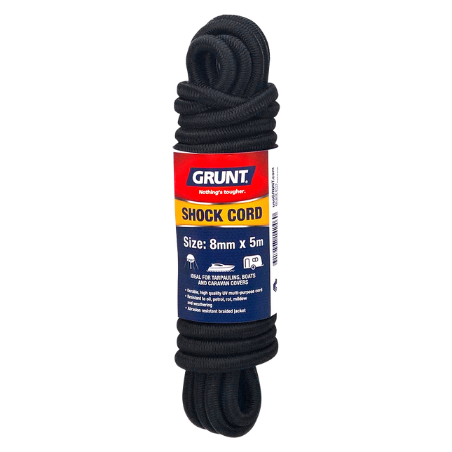 Grunt 8mm x 5m black shock cord