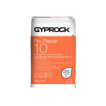 Gyprock Pro-Repair 10 8kg bag of plaster-based jointing and patching compound