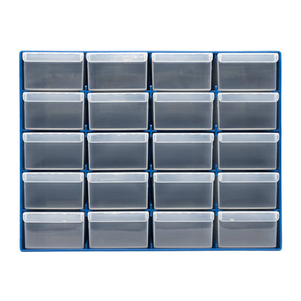 Handy Storage 20 Drawer Compartment Organiser in blue with clear drawer fronts (2)