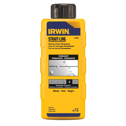 Irwin Strait-Line 6oz black permanent staining marking chalk squeeze bottle with flip-top cap