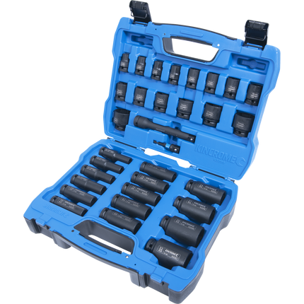 Kincrome 32 piece 1/2 inch drive metric impact socket set in blow mould case