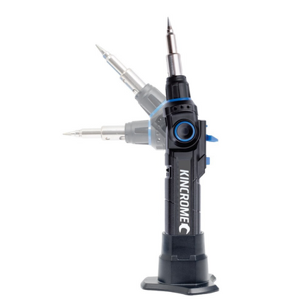 Kincrome 4-in-1 Indexing Head Soldering Iron Kit with butane iron, tips and accessories in blue metal case (3)
