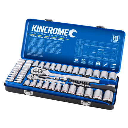 Kincrome 69 piece 1/4 and 1/2 inch drive metric and imperial socket set in carry case