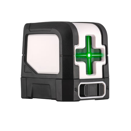 Lasertec CX2G green crossline laser with magnetic mount and laser target