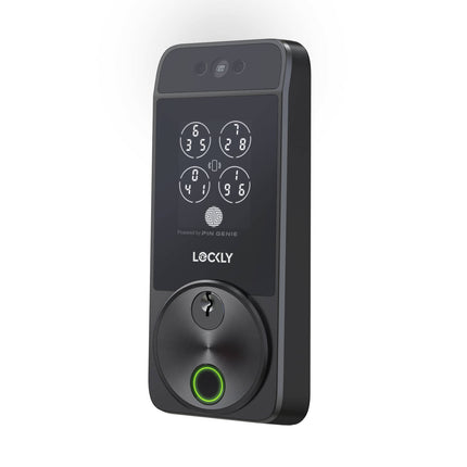 Lockly Visage Zeno Series matte black facial recognition smart deadbolt with touchscreen keypad and fingerprint sensor (3)