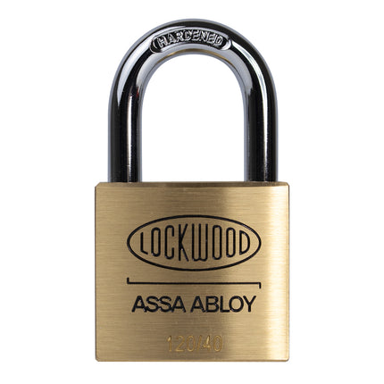Lockwood 120 Series 40mm solid brass padlock with 25mm chrome plated shackle