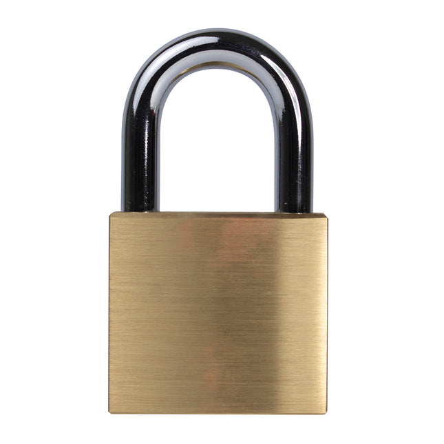 Lockwood 120 Series 40mm solid brass padlock with 25mm chrome plated shackle (2)