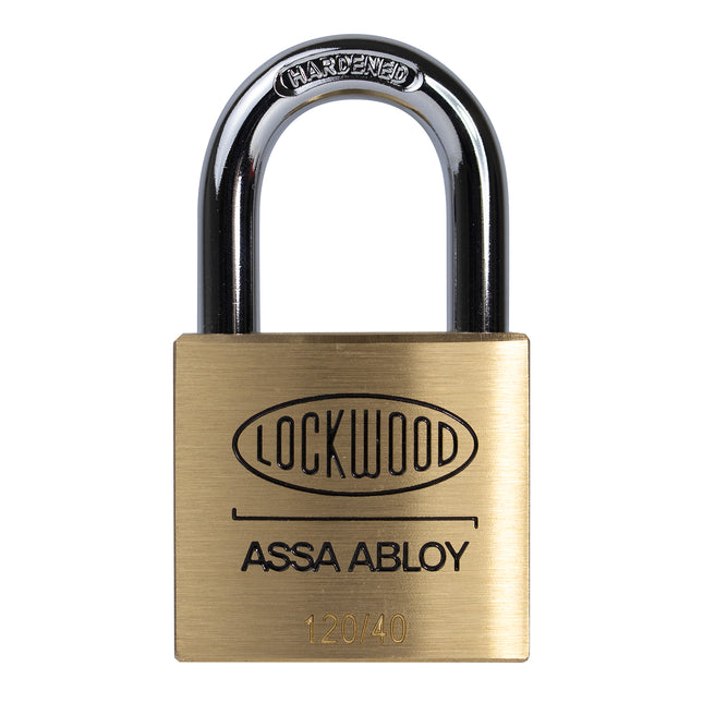 Lockwood 120 Series 40mm solid brass padlock 4 pack in display packaging