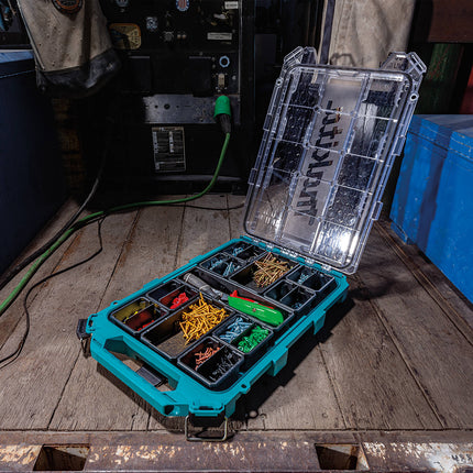 Makita MAKTRAK Low Profile Medium Organiser T-90059 with clear lid and removable bins (2)